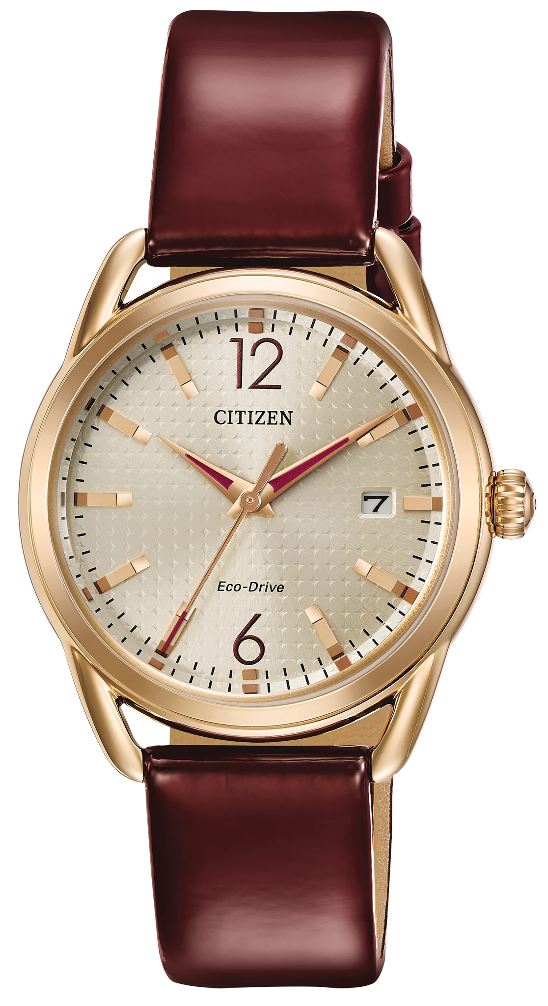 LTR - Ladies Burgundy Strap FE6083-05P Champagne Dial Watch | CITIZEN